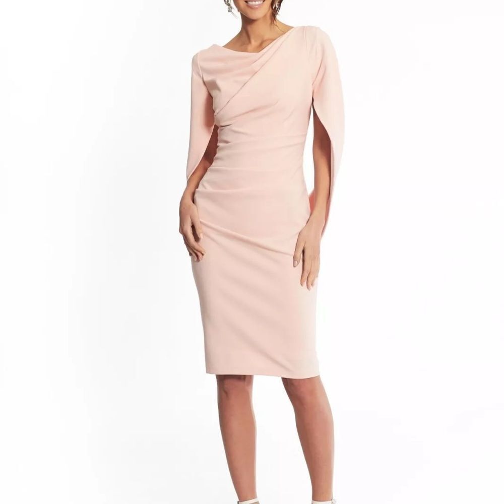 Betsey &Adam Drapedback Ruched Sheath Dress Nwot 12